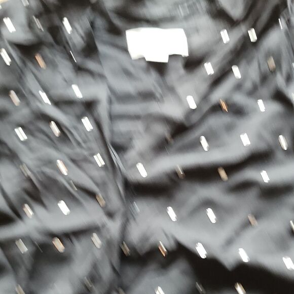 Velvet Black Button Down Shirt with Stud Accents - Women's Size Small - Picture 6 of 6